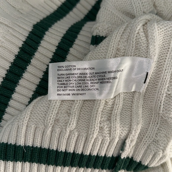 Prince x Target pickleball collab cotton v neck cable knit sweater top XS S - Picture 6 of 9